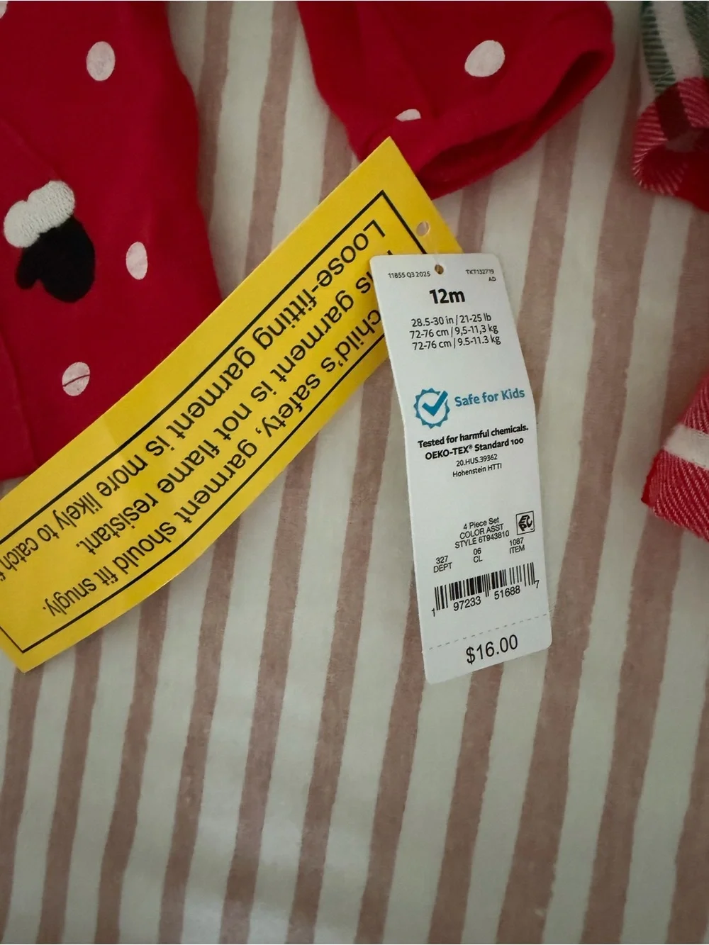 Bundle of Carter's Red Santa Set with Old Navy Red & Green Plaid Pajama Set